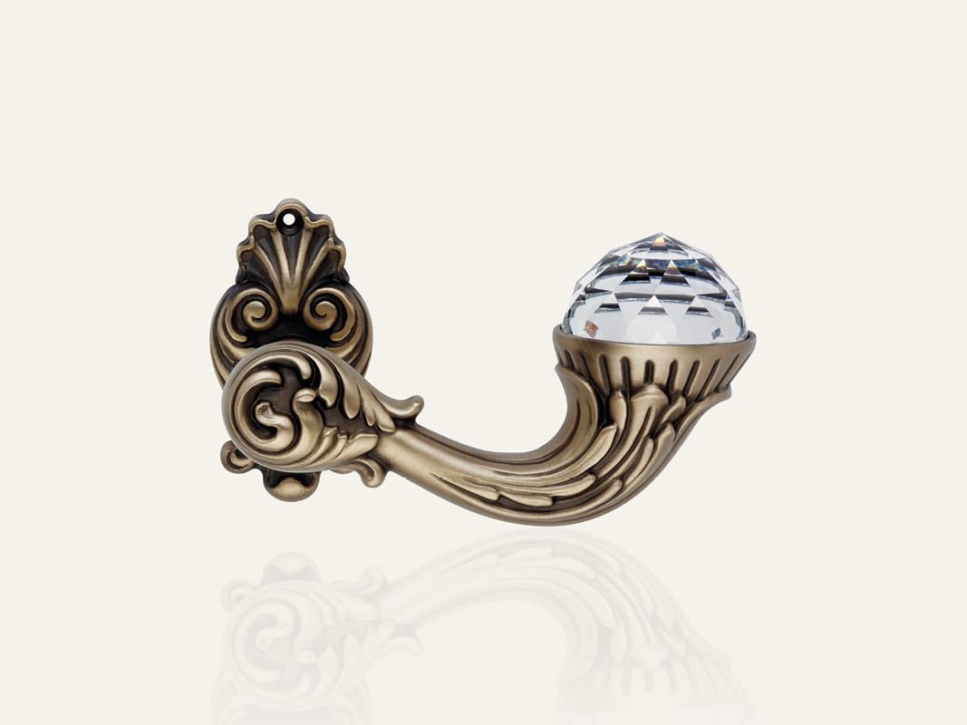 Латунная ручка в стиле Людовика XIV с кристаллами Swarovski® на пластине LINEA CALI' Brilliant Crystal ARCH-00124105 - Вид №7