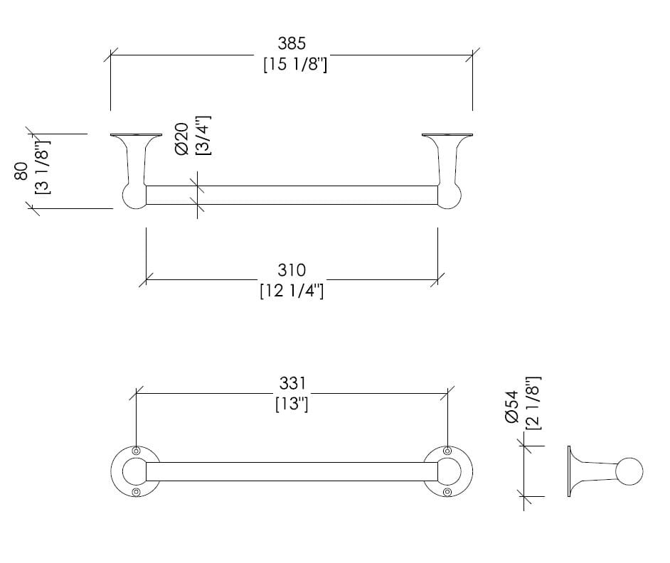 Латунный держатель для полотенец Devon&Devon Нью-Йорк ARCH-00047968 - Вид №3