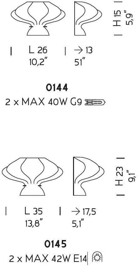 Sylcom Настенный светильник из дутого стекла Sweet 0145/0144 - Вид №2