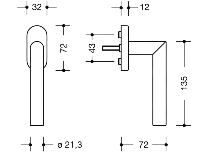 162PBFG.2 оконная ручка HEWI Edition matt | Polyamid  - Вид №5