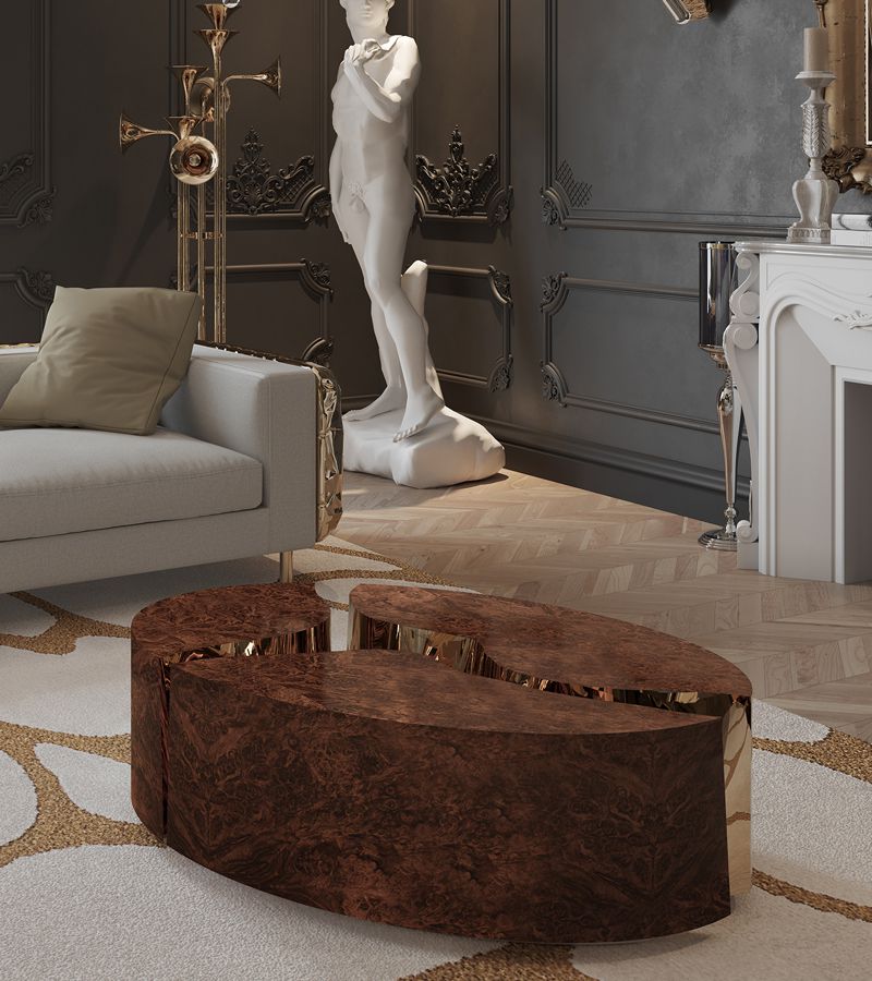 0-114 Овальный центральный стол Lapiaz из орехового дерева Boca Do Lobo  - Вид №12