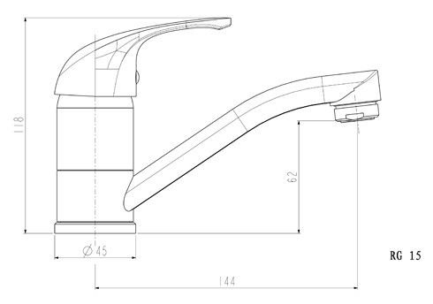 Смеситель для кухни Esko Riga с изливом 14 см RG 15 Riga RG 15 sun-id-670737 - Вид №1