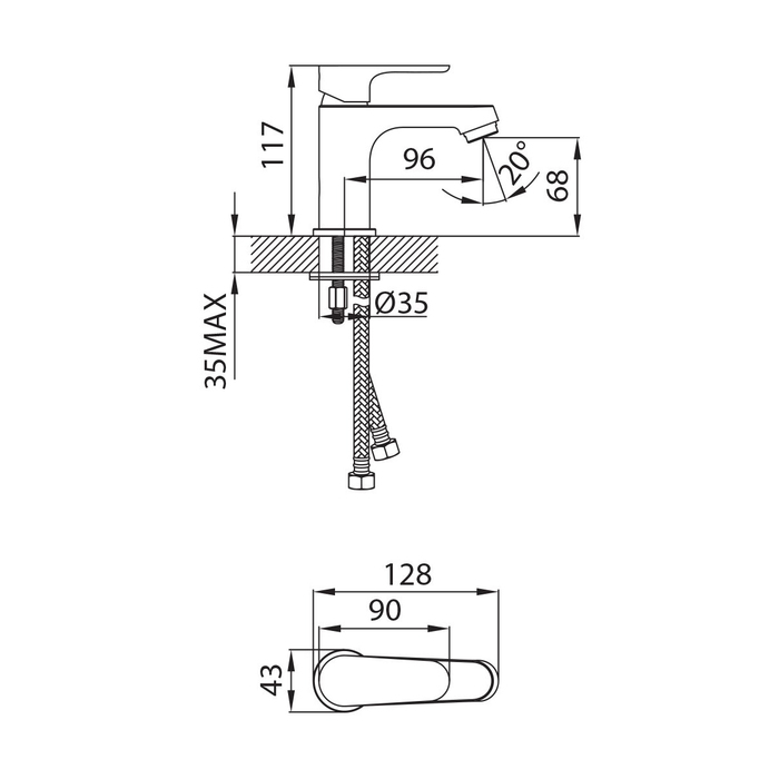 DOVSB00M01 Milardo Dover Смеситель для умывальника Dover Россия - Вид №6