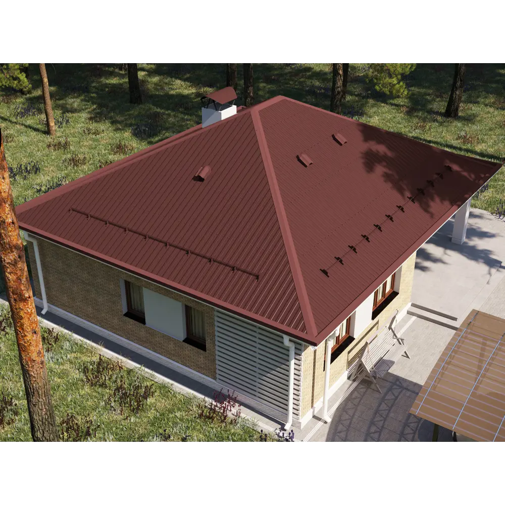 Santreyd Конёк плоский для кровли 2 м красный RAL 3005 84427751 STLM-1394979 - Вид №2
