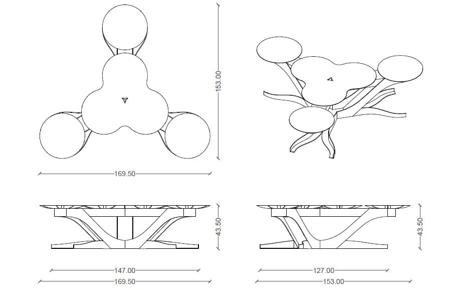 Модульная стальная скамья с порошковым покрытием на стержне CITYSì плющ ARCH-00144201 - Вид №9