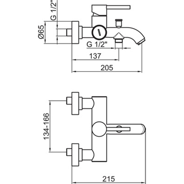 EL850101015 Смеситель для ванны , хром Webert Elio - Вид №1
