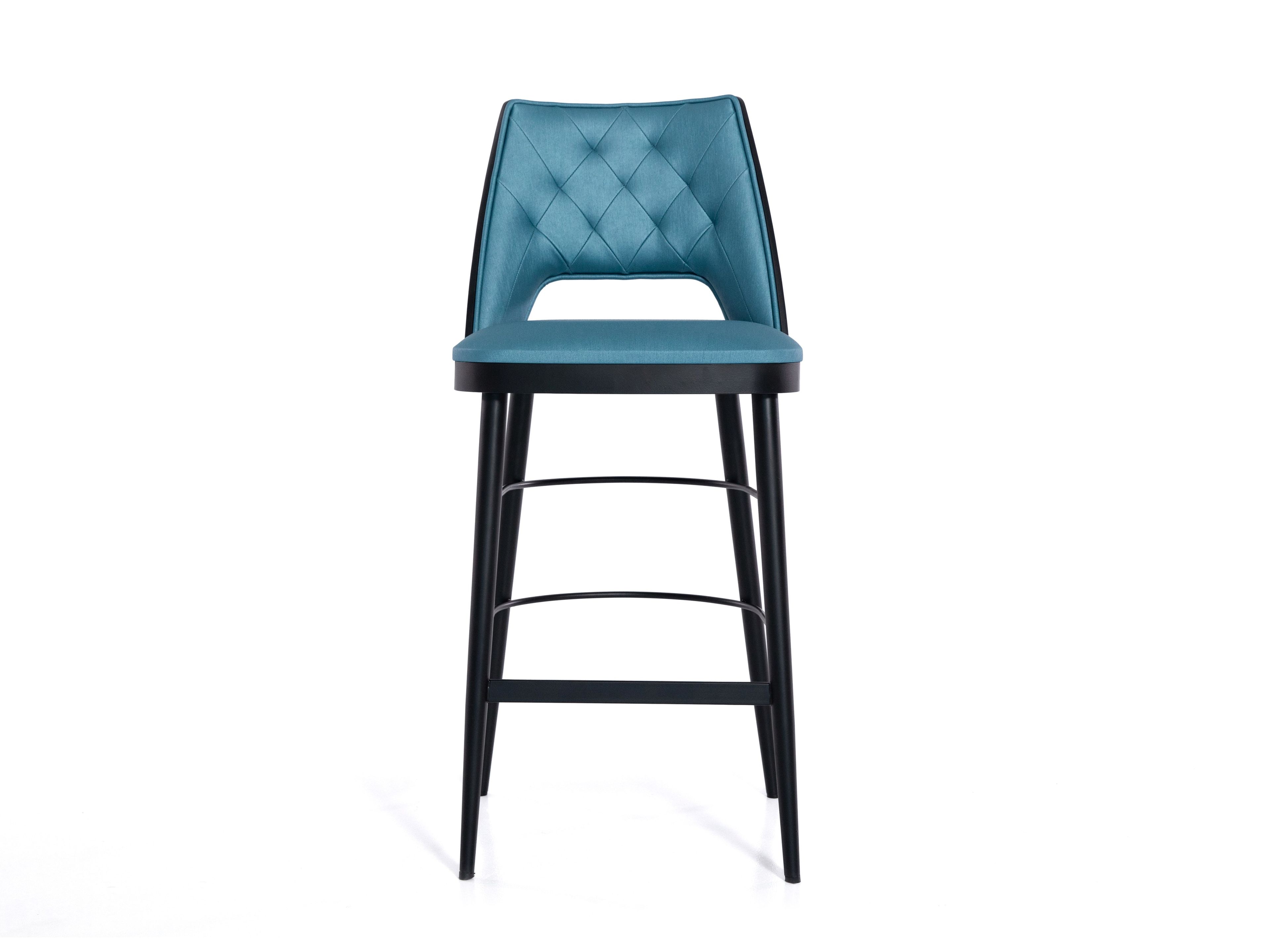 Высокий кожаный табурет с капитонной спинкой ABLE Devy ARCH-00145455