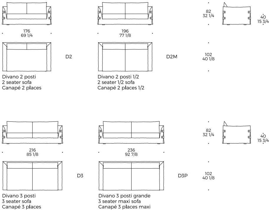 Liu Jo Living Collection 3-х местный тканевый диван Urban fan Btu - Вид №7