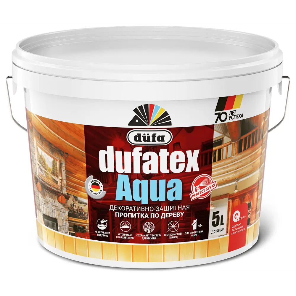 Dufa Пропитка для дерева Dufatex Aqua бесцветная 5 л - защита и эстетика 13804956 STLM-0003799 - Вид №1