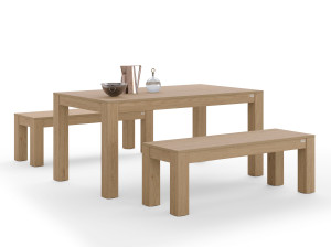 Набор столов из дуба с 2 скамейками