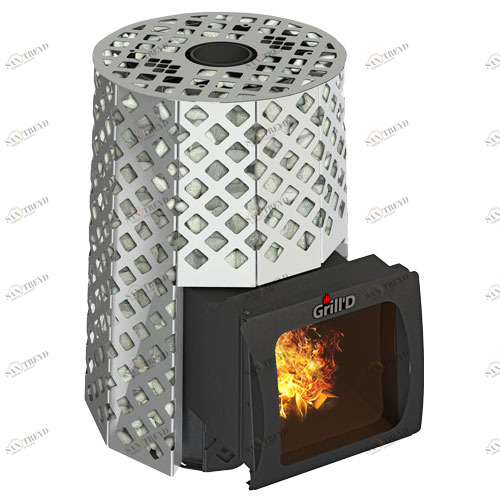 Печь для бани GRILL'D Violet Steel Romb Short Window Max с закрытой каменкой 6674