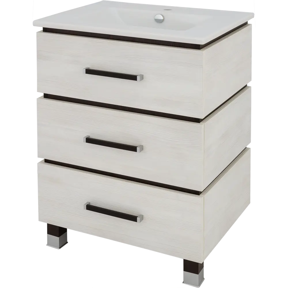 Тумба под раковину напольная Sanflor «Торонто» 60 см цвет светлое дерево STLM-2162208 - Вид №1