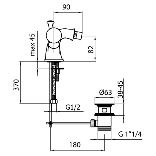 KA710102010 Смеситель для биде Webert Karenina  - Вид №1