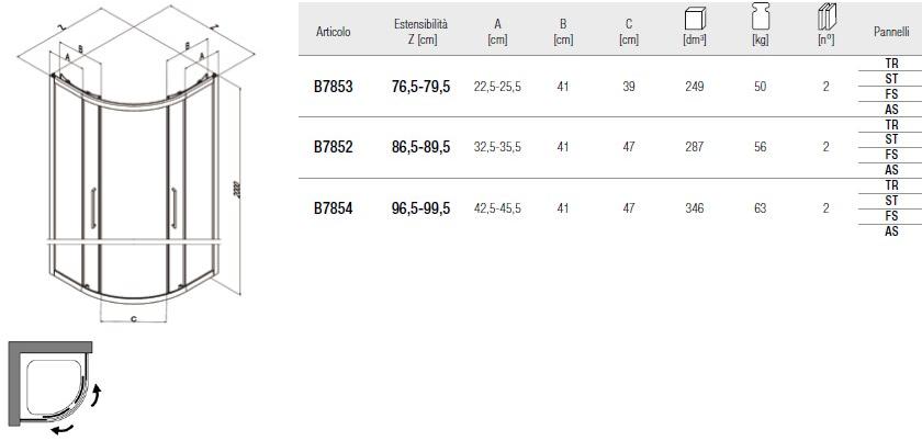 Samo Полукруглая душевая кабина с четырехстворчатой ​​раздвижной дверью Eccelsa sun-id-1482813 - Вид №2