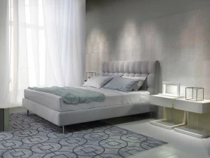 EmmeBi Кровать с обивкой из бархата с изголовьем капитоне Kelly