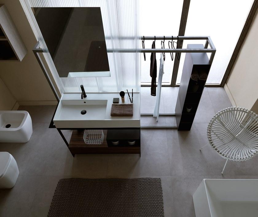 Scarabeo Ceramiche Тумба под умывальник из металла с вешалкой для полотенец Solid sun-id-1377566 - Вид №11