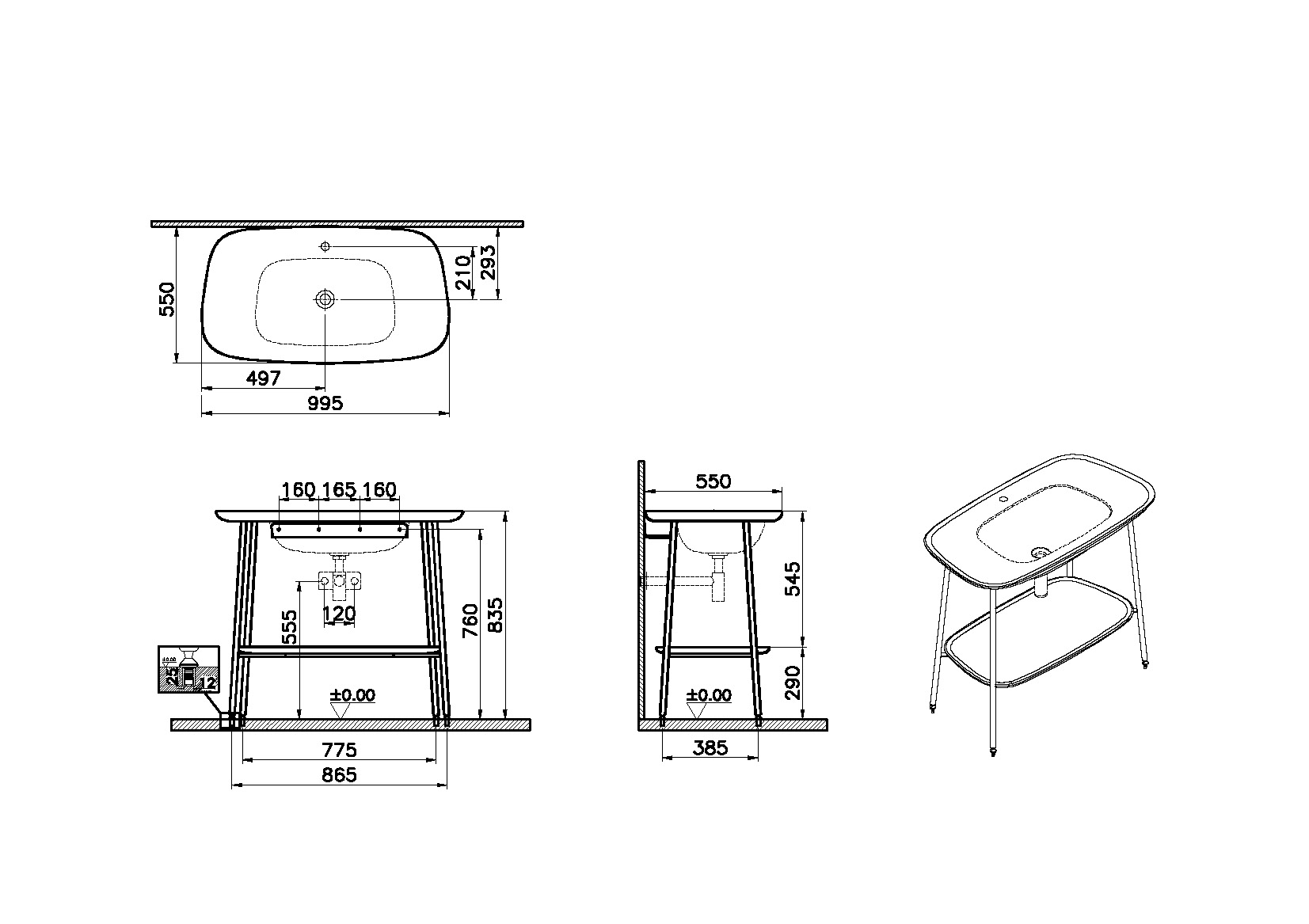 64048 Раковина Vitraglobal Plural - Вид №1
