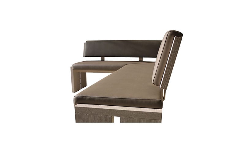 Угловая скамья из дуба и искусственной кожи Deodara AMELIE ARCH-00014912