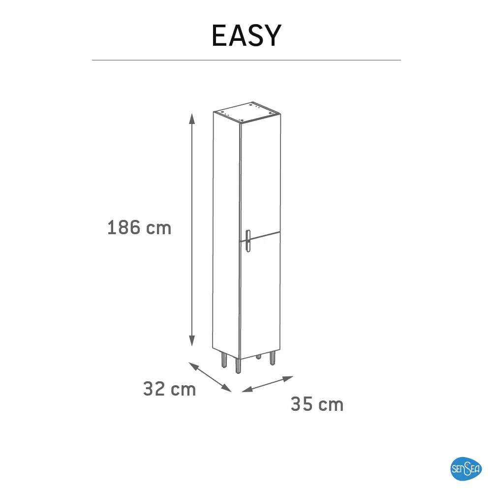 Пенал для ванной Sensea Easy напольный 186x35 см цвет дуб STLM-2206851 - Вид №5