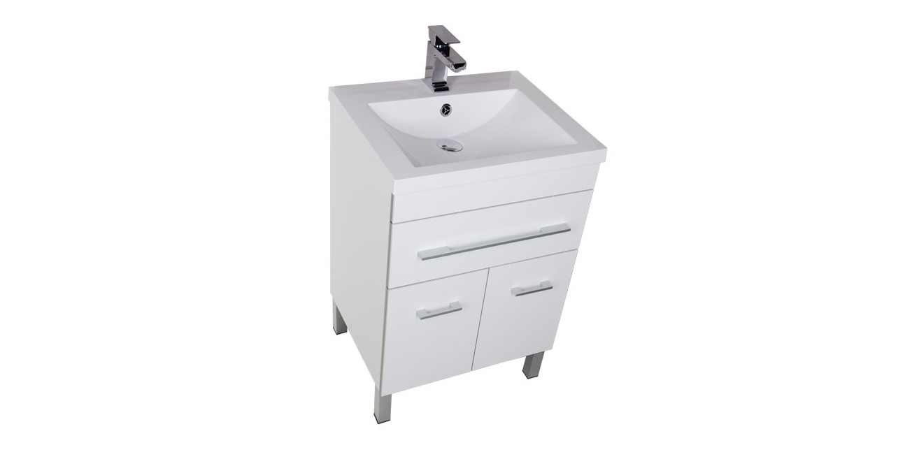 Комплект мебели Aquanet Верона 58 белый (напольный 1 ящик 2 дверцы) 00182944 - Вид №3