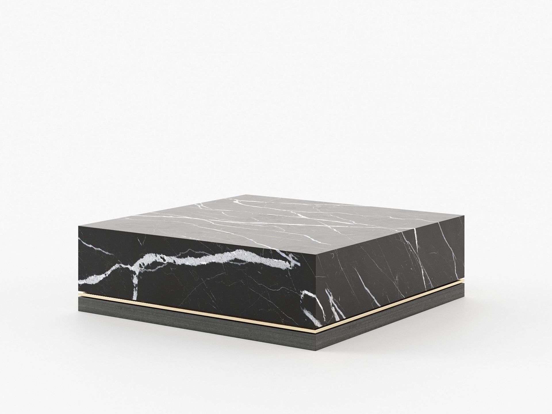 Квадратный низкий столик из черного мрамора Marquina Laskasas ARCH-00078263