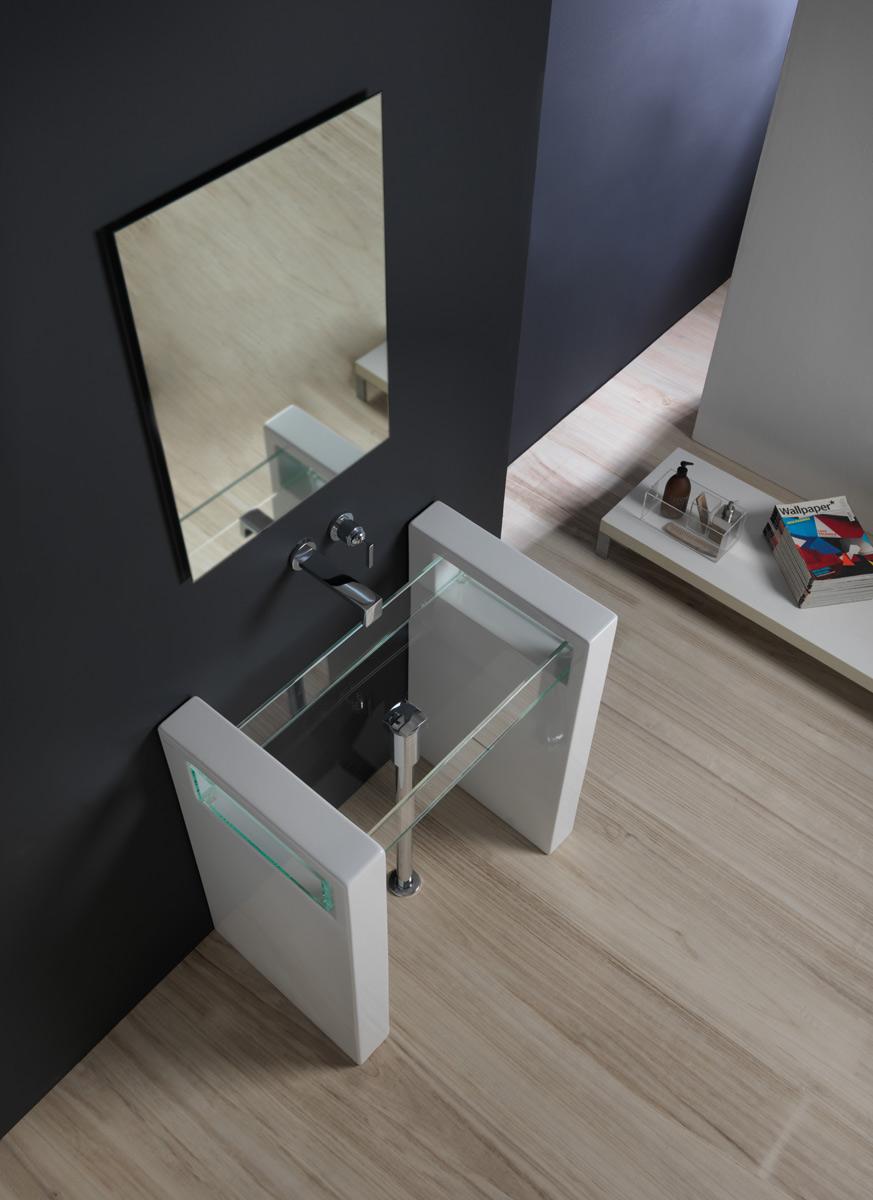 GLLACOL60BW1 Напольная раковина стоящая GSG CERAMIC GLASS - Вид №3