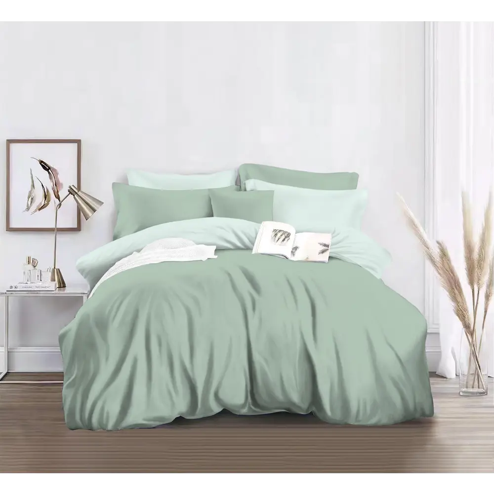 Комплект постельного белья НТК двуспальный в нежном зеленом оттенке 89404951 STLM-1566980 - Вид №5