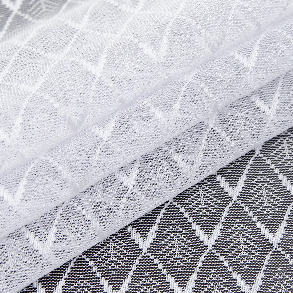 Тюль 1 м/п Ромбик жаккард 250 см цвет белый 85486193 STLM-2105416 TEX REPUBLIC 
