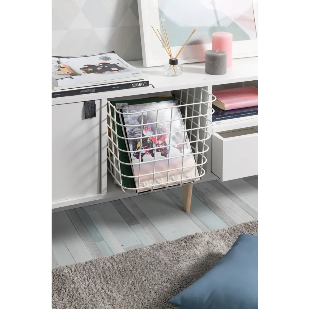 Корзина Spaceo KUB 31x31x31.4 см металл цвет белый STLM-2205087 - Вид №4