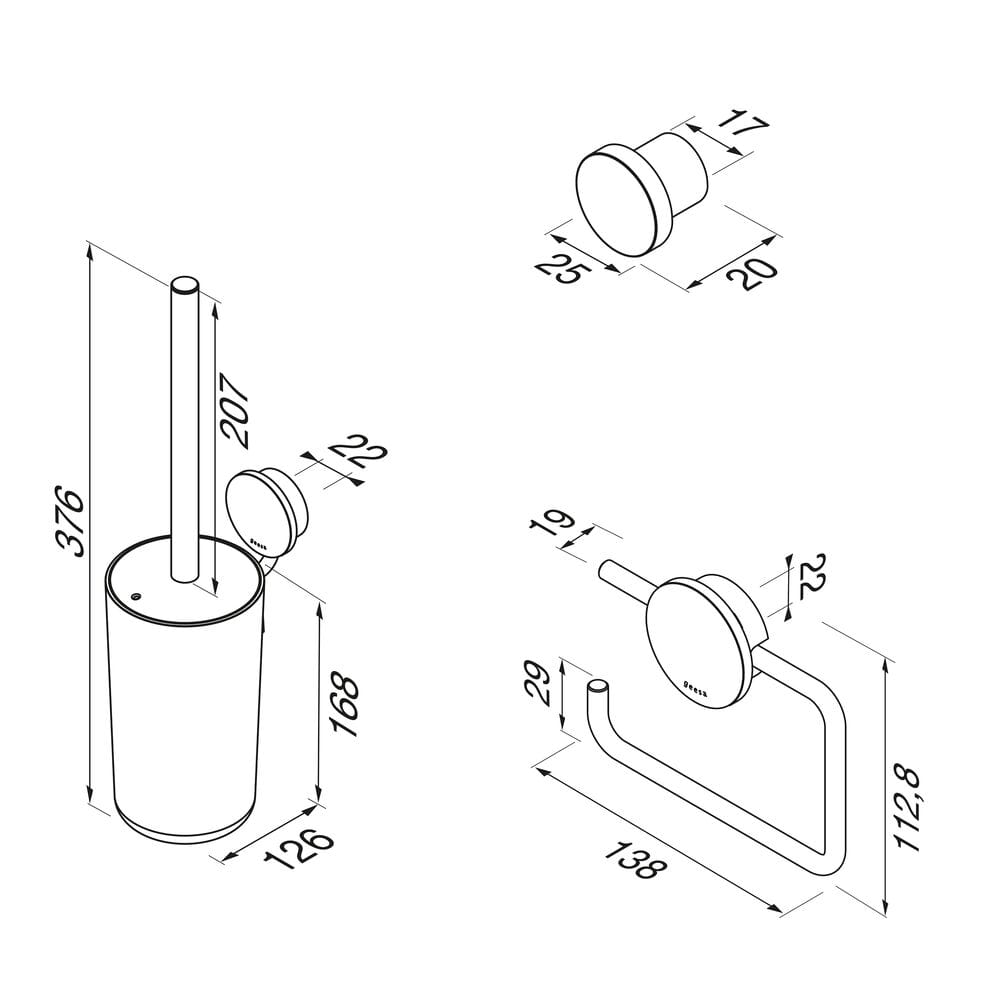 Набор для ванной комнаты из нержавеющей стали Geesa Opal ARCH-00044946 - Вид №4