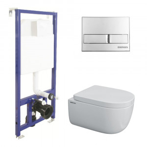 043231 Подвесной унитаз настенный Хромированный BERGES  Турция