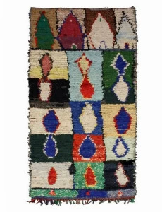 AFOLKI Ковер из шерсти в стиле пэчворк с длинным ворсом Boucherouite Taa764be