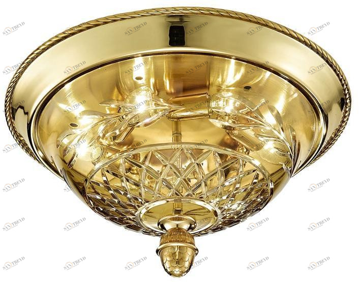 Possoni Illuminazione Потолочный светильник из чистого золота в оправе с янтарными кристаллами Clarissa 4500/plg