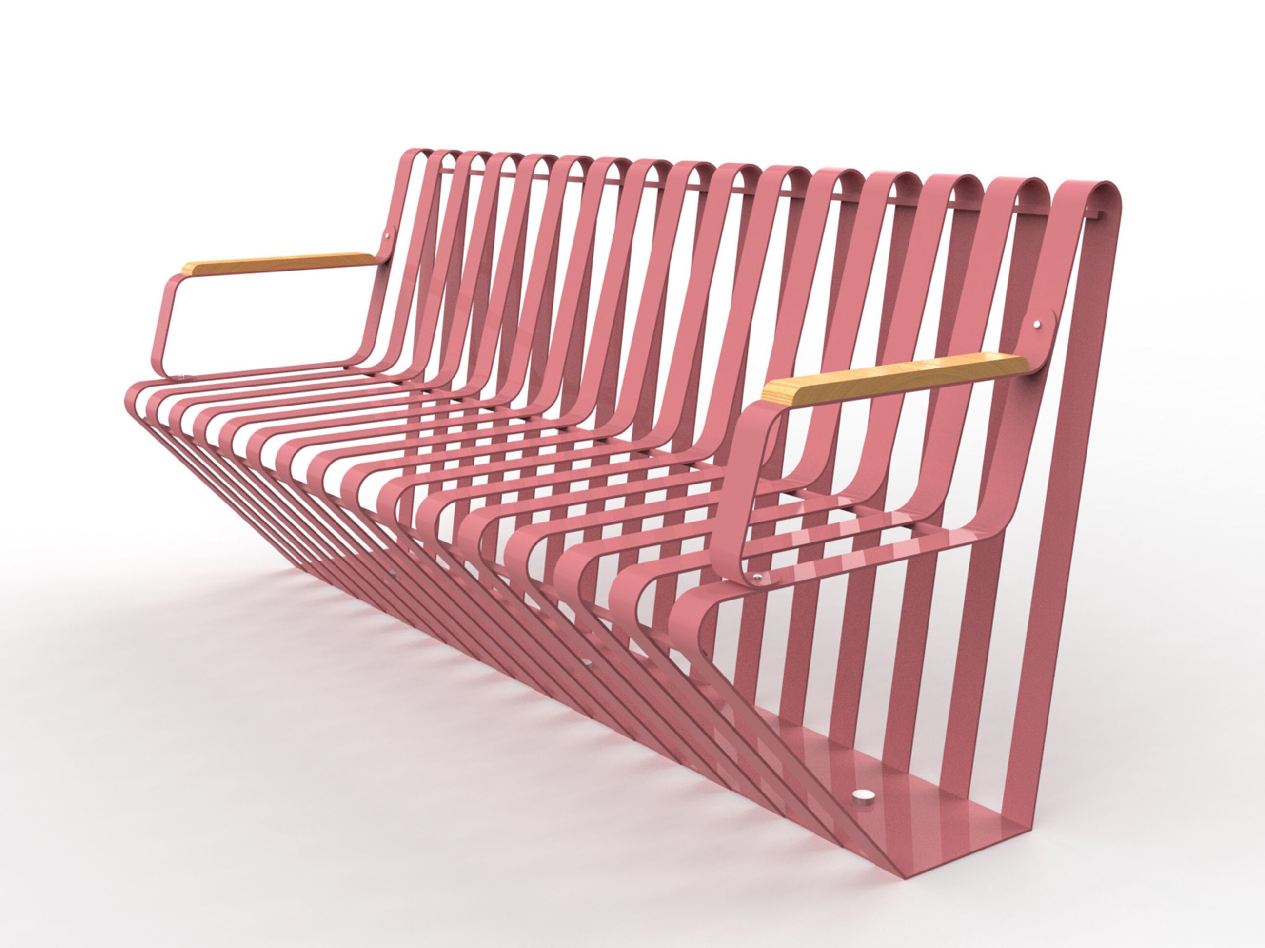 Стальная скамья со спинкой и подлокотниками CITYSì 3919 ARCH-00009083 - Вид №2