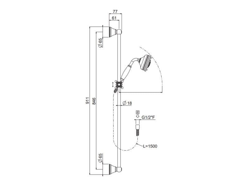 Подъемы и подъемы с рампой CARIMALI COLONIAL H90 DOCCIA COLONIAL 5 ARCH-00043589 - Вид №2