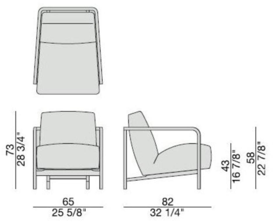Porada Кресло с обивкой из ткани с подлокотниками Iron sun-id-1344716 - Вид №1
