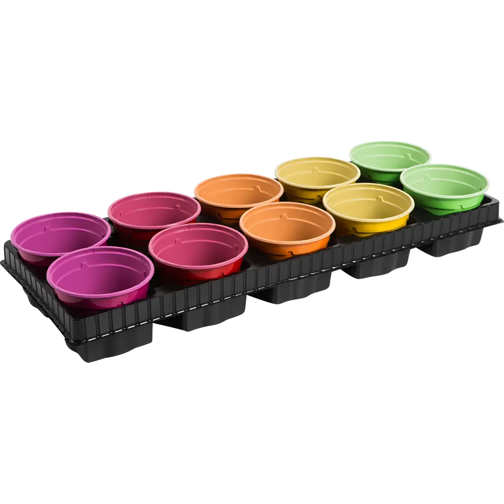 ГАЗОНCITY Набор для рассады «Радуга» — 10 стаканчиков с подставкой 82472892 STLM-0027813