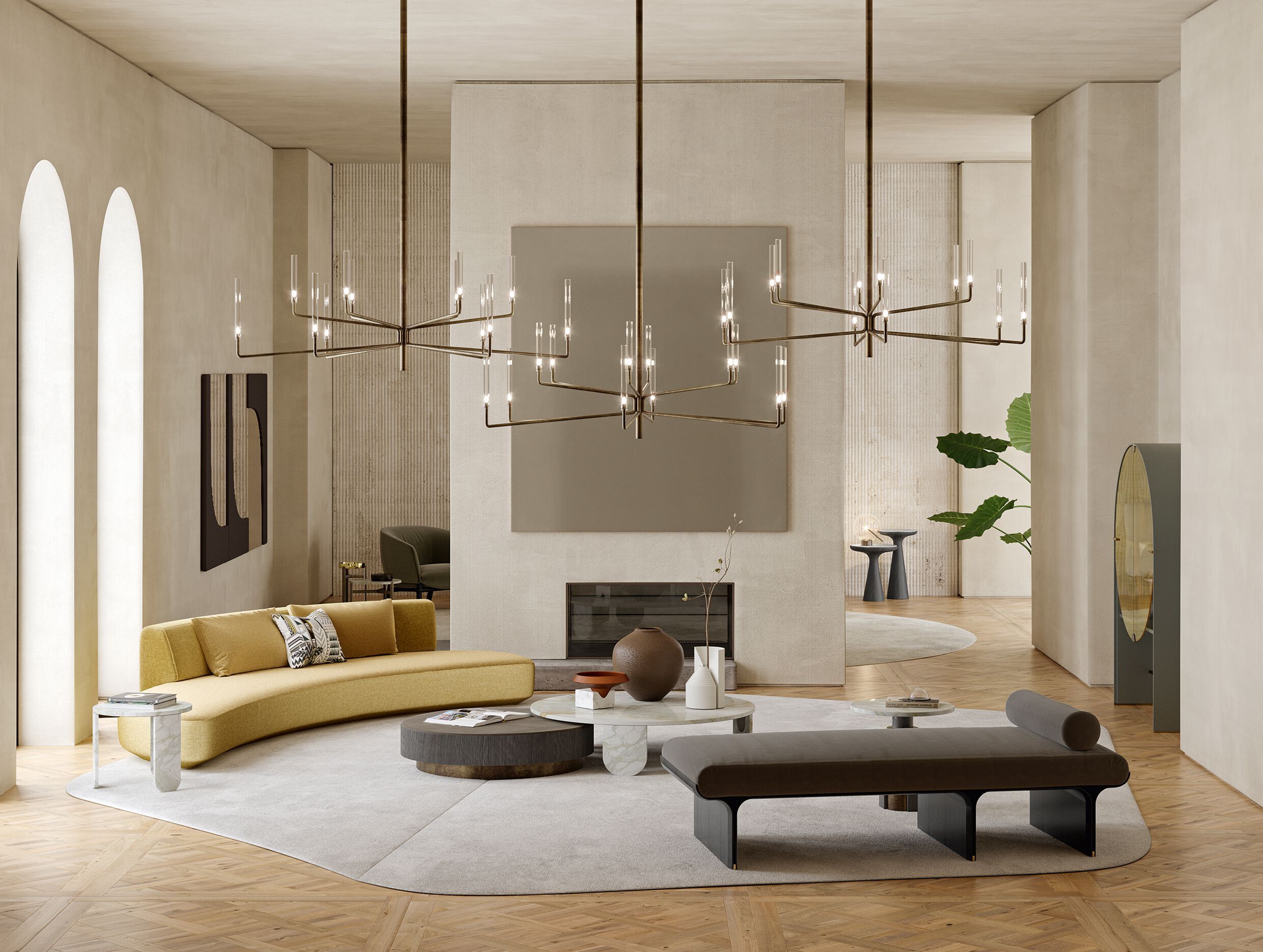 Латунь затемнения светодиодные люстры Gallotti&Radice EPSILON ARCH-00021485 - Вид №2