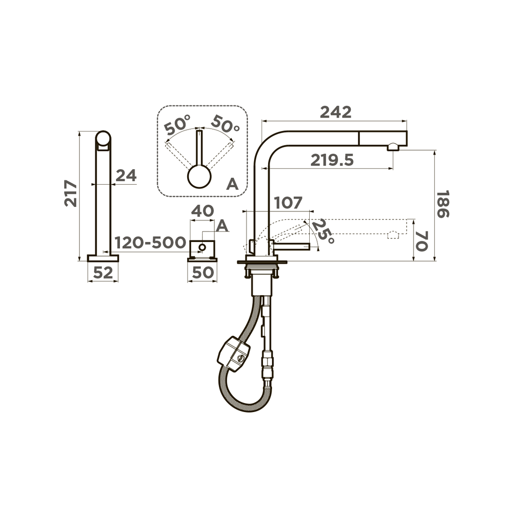 Смеситель для кухни Nara-S C OMOIKIRI 4994322 - Вид №2
