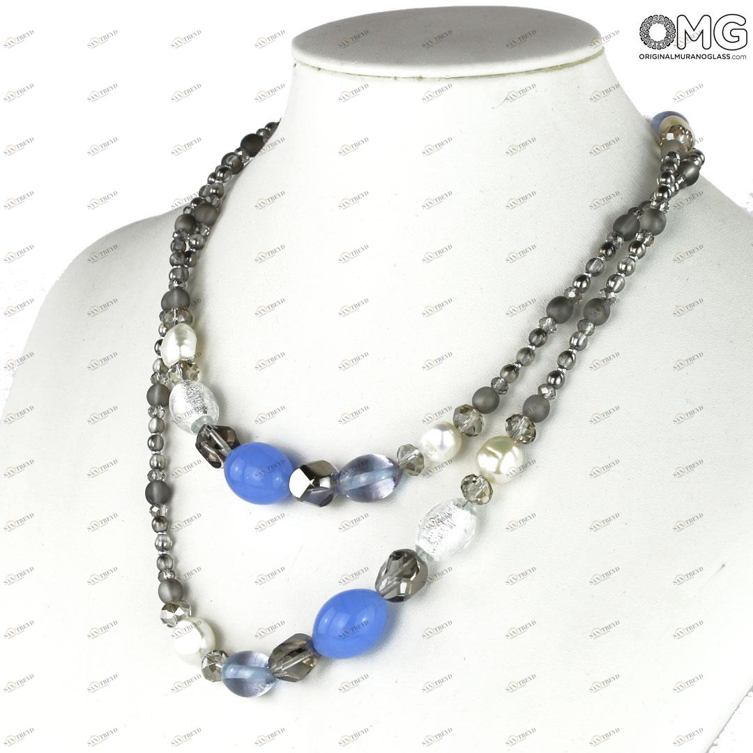 3948 ORIGINALMURANOGLASS Колье Фиалка - Коллекция Antica Murrina - муранское стекло OMG 60 см 