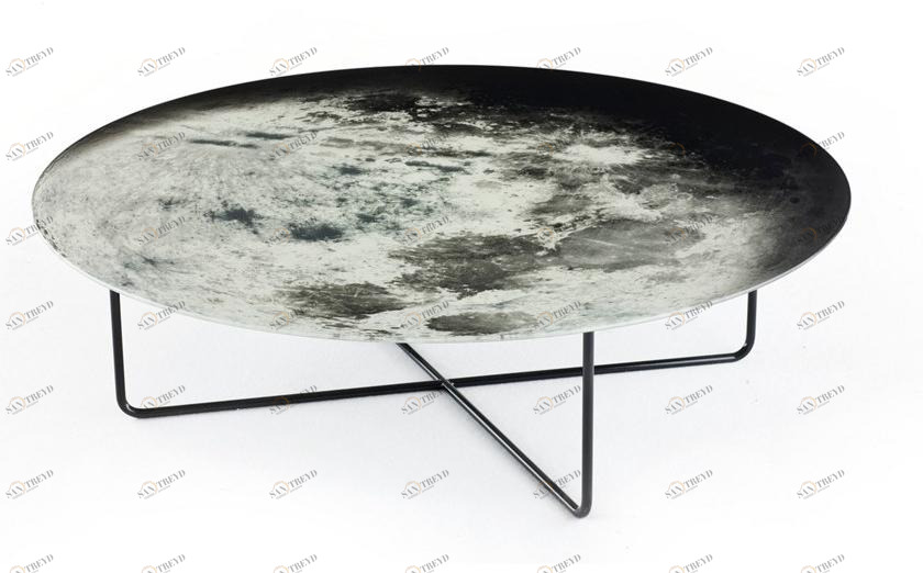 Moroso Круглый журнальный столик из стекла с шелкографией My moon my mirror sun-id-1369023