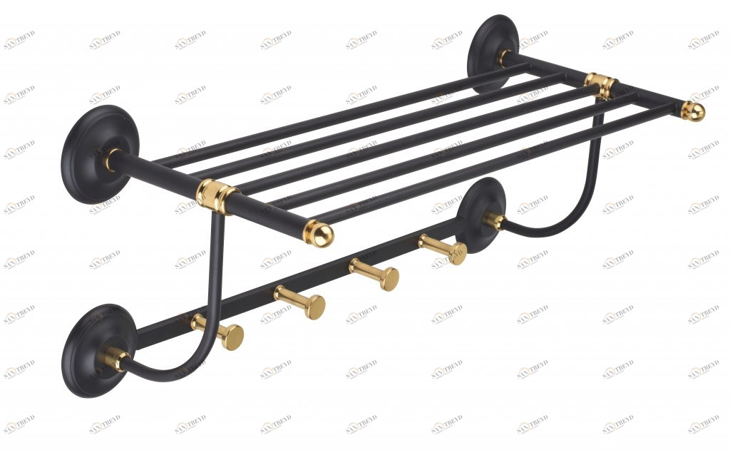 Полотенцедержатель с крючками, 57 см ART&MAX SOPHIA AM-2151-Nero/Do-Ant