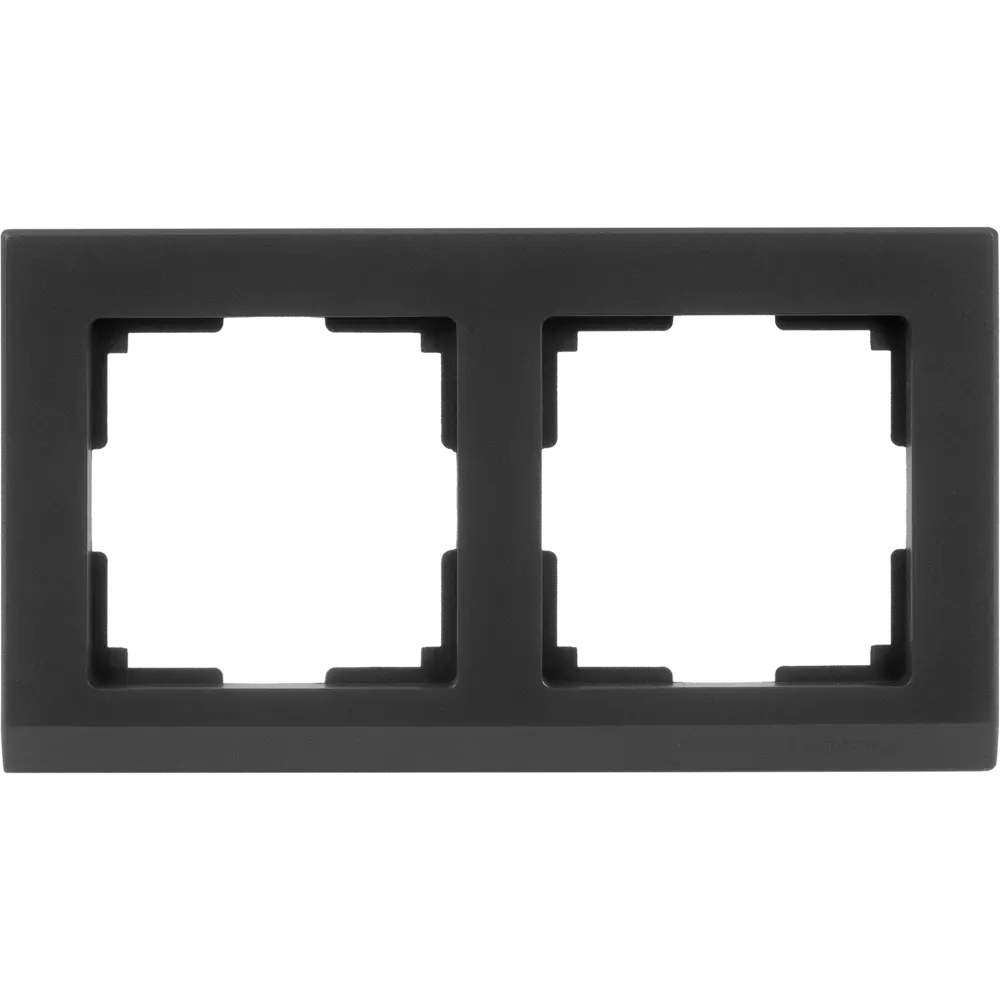 Рамка WERKEL Stark для розеток и выключателей на 2 поста, черная матовая 82125375 STLM-0019704