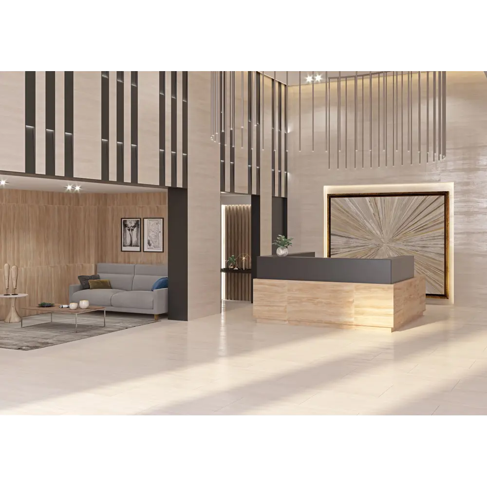 Керамогранит Travertino Ivory FP Rect. 60x120 см 1.44 м² цвет бежевый Santreyd Travertine STLM-2062469 - Вид №4