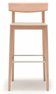 Andreu World Высокий деревянный табурет со спинкой Smart Bq0637