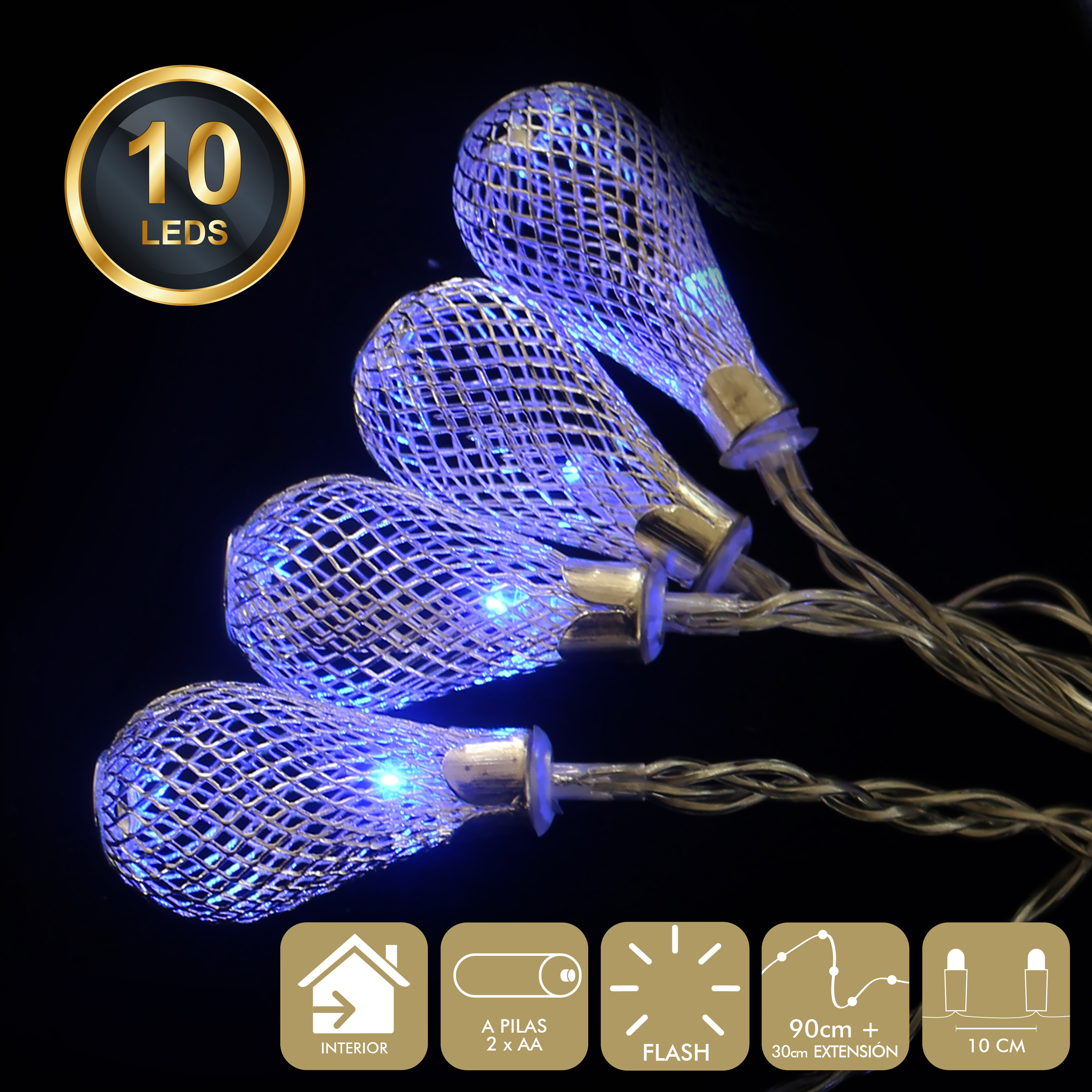 DZ-087-404 ГИРЛЯНДА 10 LED (2 X AA) TO4ROOMS  - Вид №1