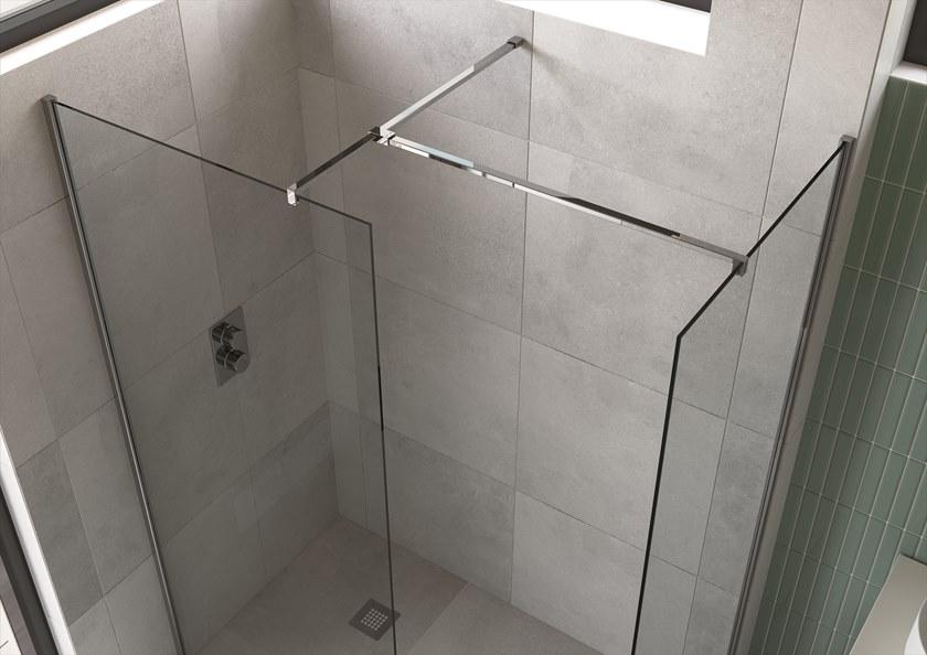 Flair Showers Душевая кабина с тремя стеклянными панелями и стабилизатором поперечной устойчивости Ayo Ayo10mw30c - Вид №3