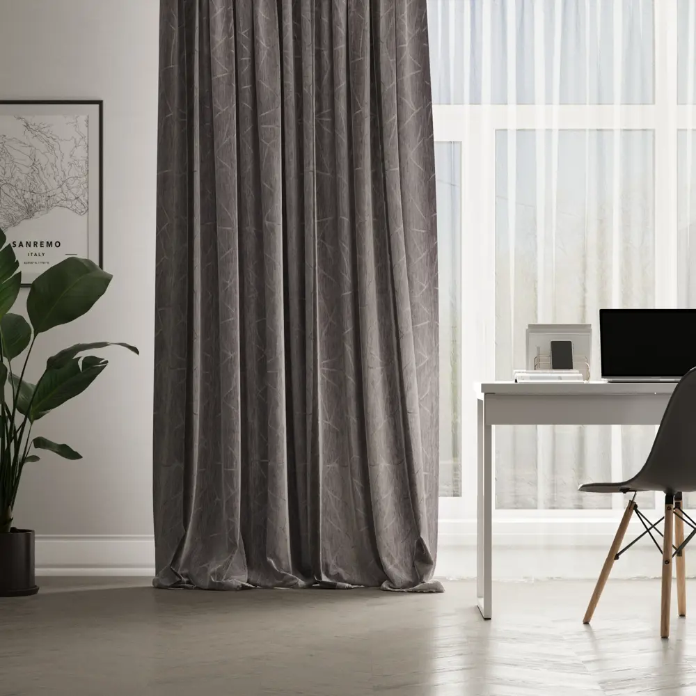 Штора на ленте Inspire Dhuga 160x280 см цвет серый 83562035 STLM-2108962 