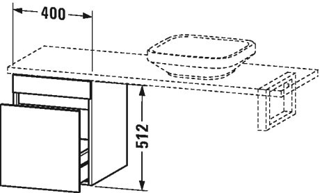 DS532105252 Шкафчик для компактной консоли DuraStyle #DS5321 400 x 478 мм Европейский дуб, декор Duravit - Вид №1