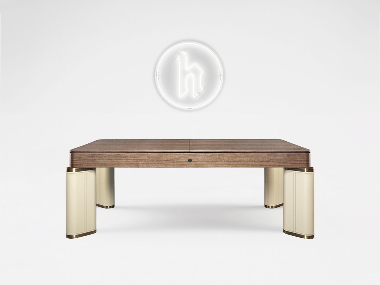 Прямоугольный бильярдный стол из кожи и грецкого ореха Hermelin biliardi современные игровые столы ARCH-00001603